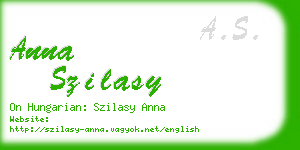 anna szilasy business card